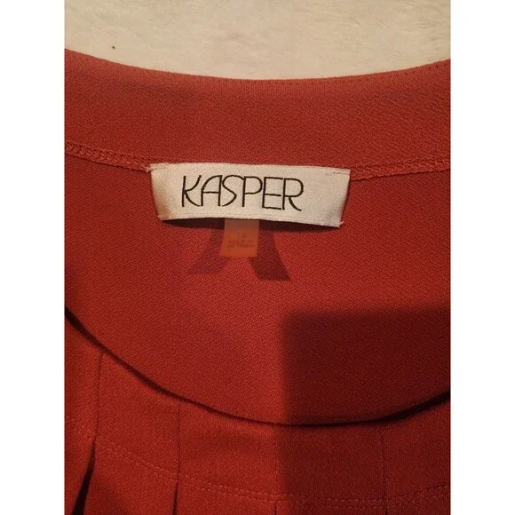 Kasper Sleeveless Top Rust Orange Blouse Womens Xl - Picture 2 of 6